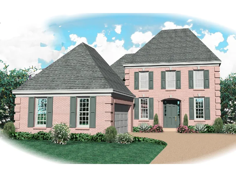 Colonial House Plan Front of Home - Weatherby Falls Georgian Home 087D-0658 - Shop House Plans and More