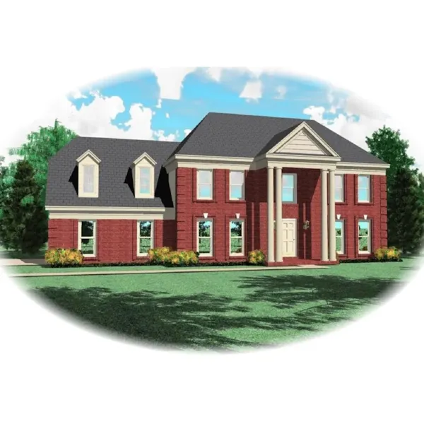 Plantation House Plan Front of Home - Eileen Colonial Home 087D-0663 - Search House Plans and More