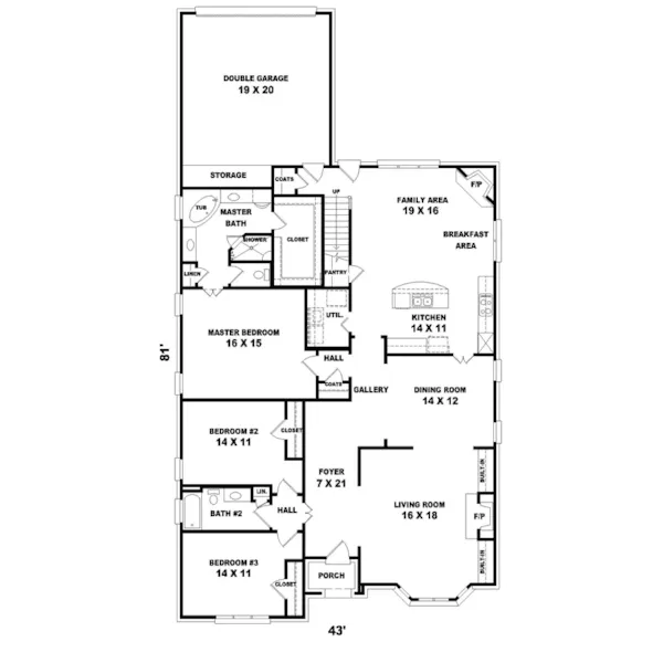 European House Plan First Floor - Otterburn Cove Cottage Home 087D-0664 - Shop House Plans and More