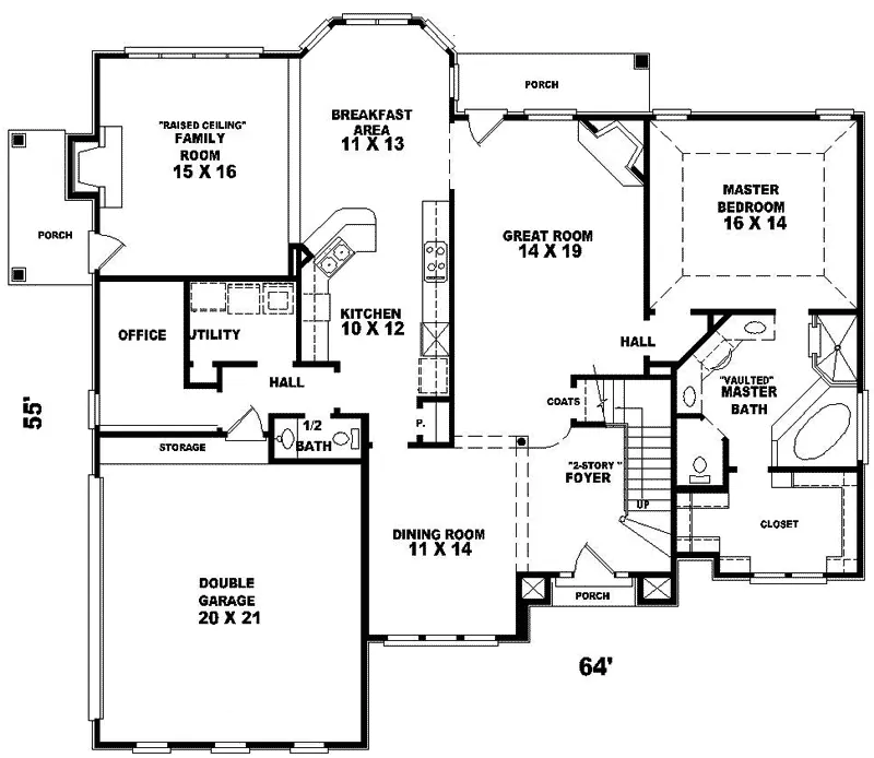 Traditional House Plan First Floor - Warwick Ferry Luxury Home 087D-0666 - Shop House Plans and More