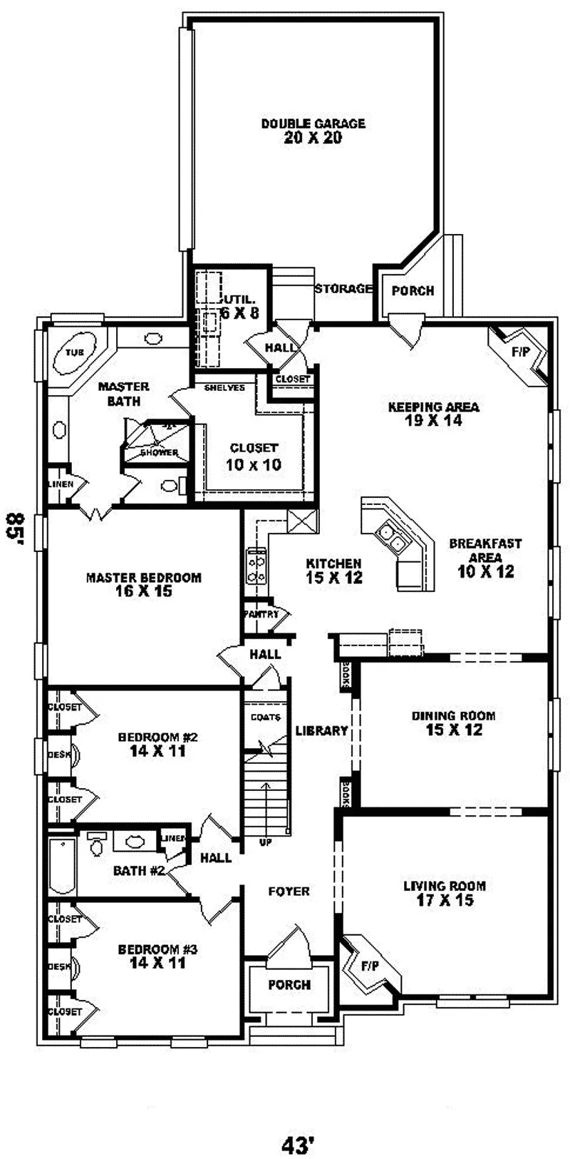 Craftsman House Plan First Floor - La Roux Tudor Style Home 087D-0668 - Shop House Plans and More