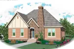 Craftsman House Plan Front of Home - La Roux Tudor Style Home 087D-0668 - Shop House Plans and More