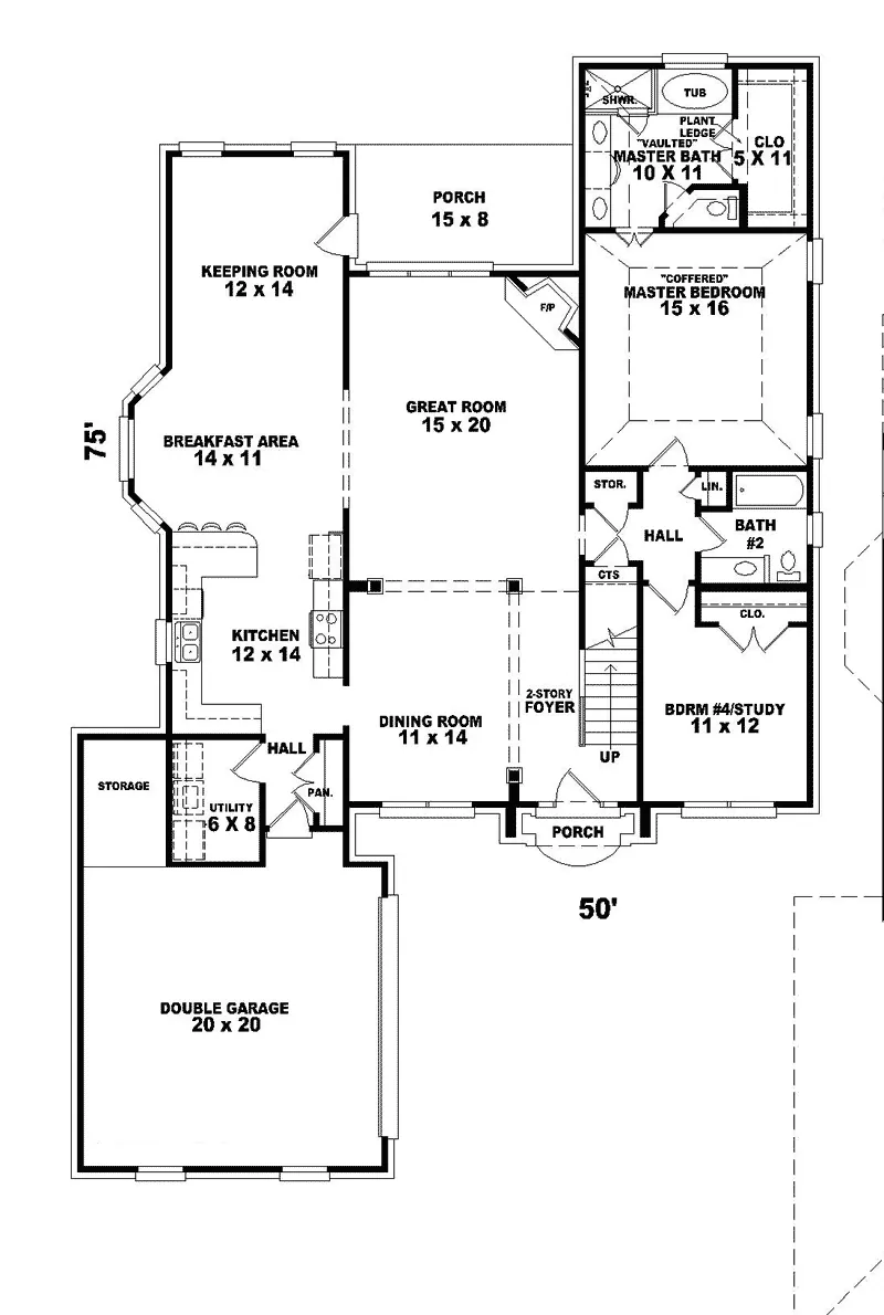 Country House Plan First Floor - Glenmont Traditional Home 087D-0669 - Search House Plans and More