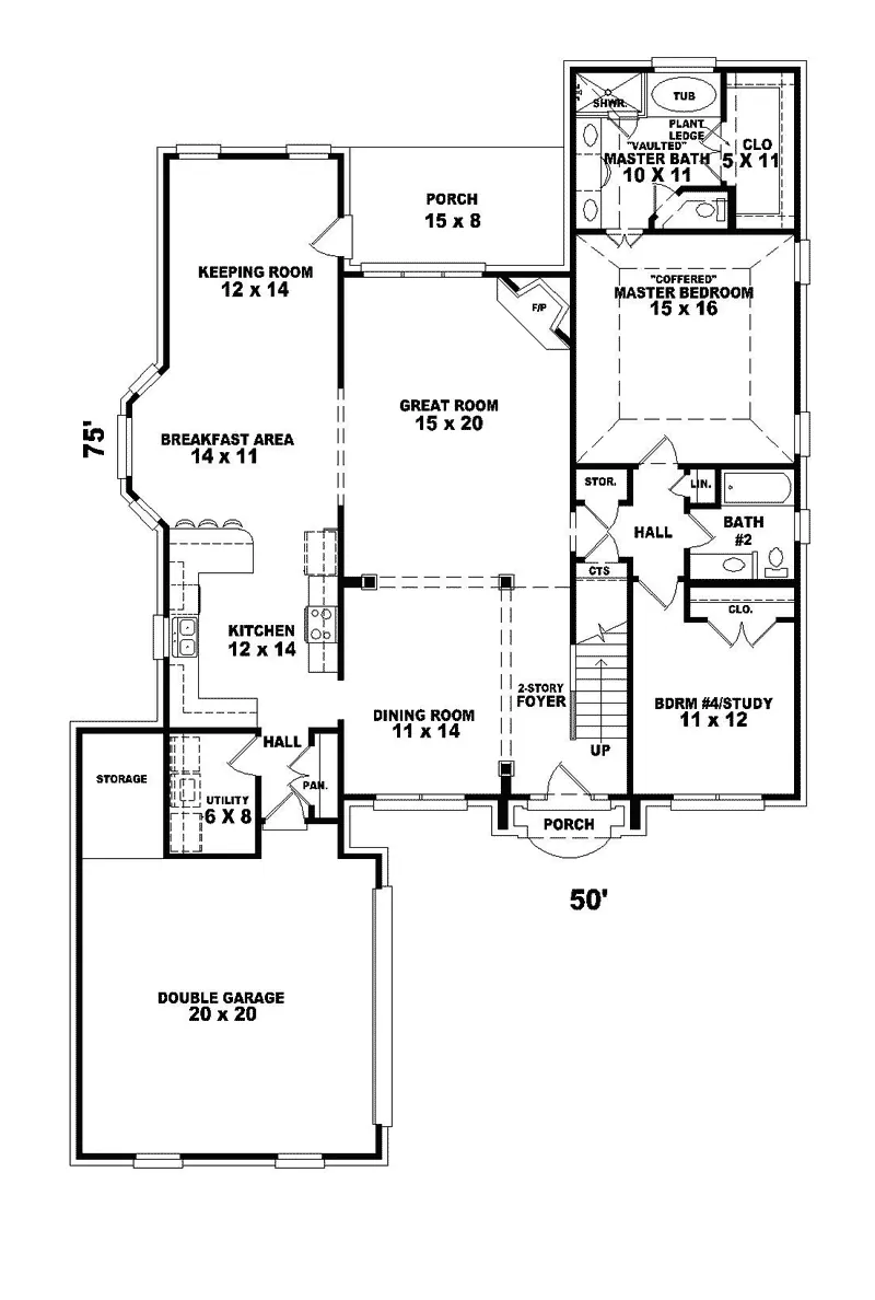 Colonial House Plan First Floor - Wesbriar Point Traditional Home 087D-0670 - Shop House Plans and More