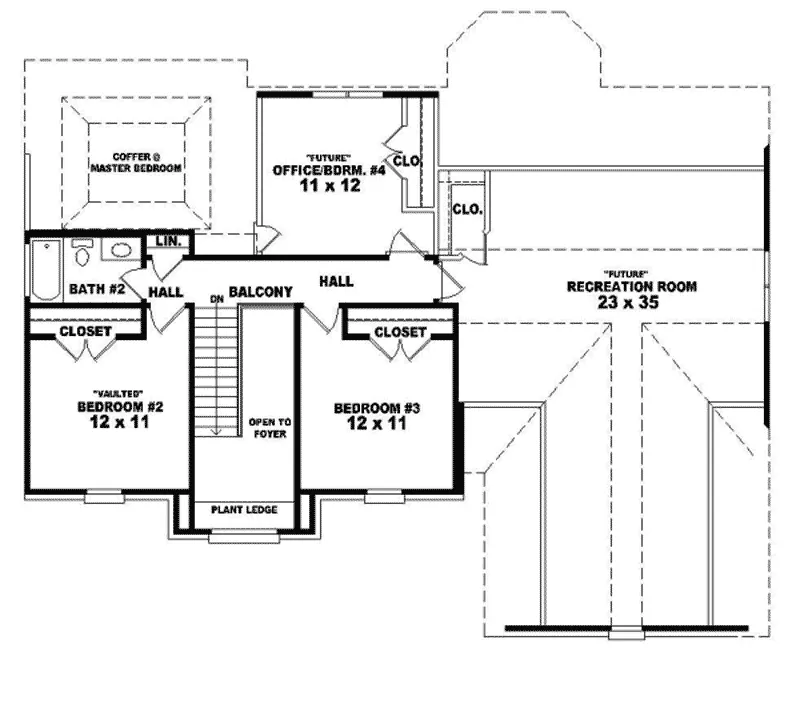 Colonial House Plan Second Floor - McLaran Georgian Home 087D-0672 - Shop House Plans and More