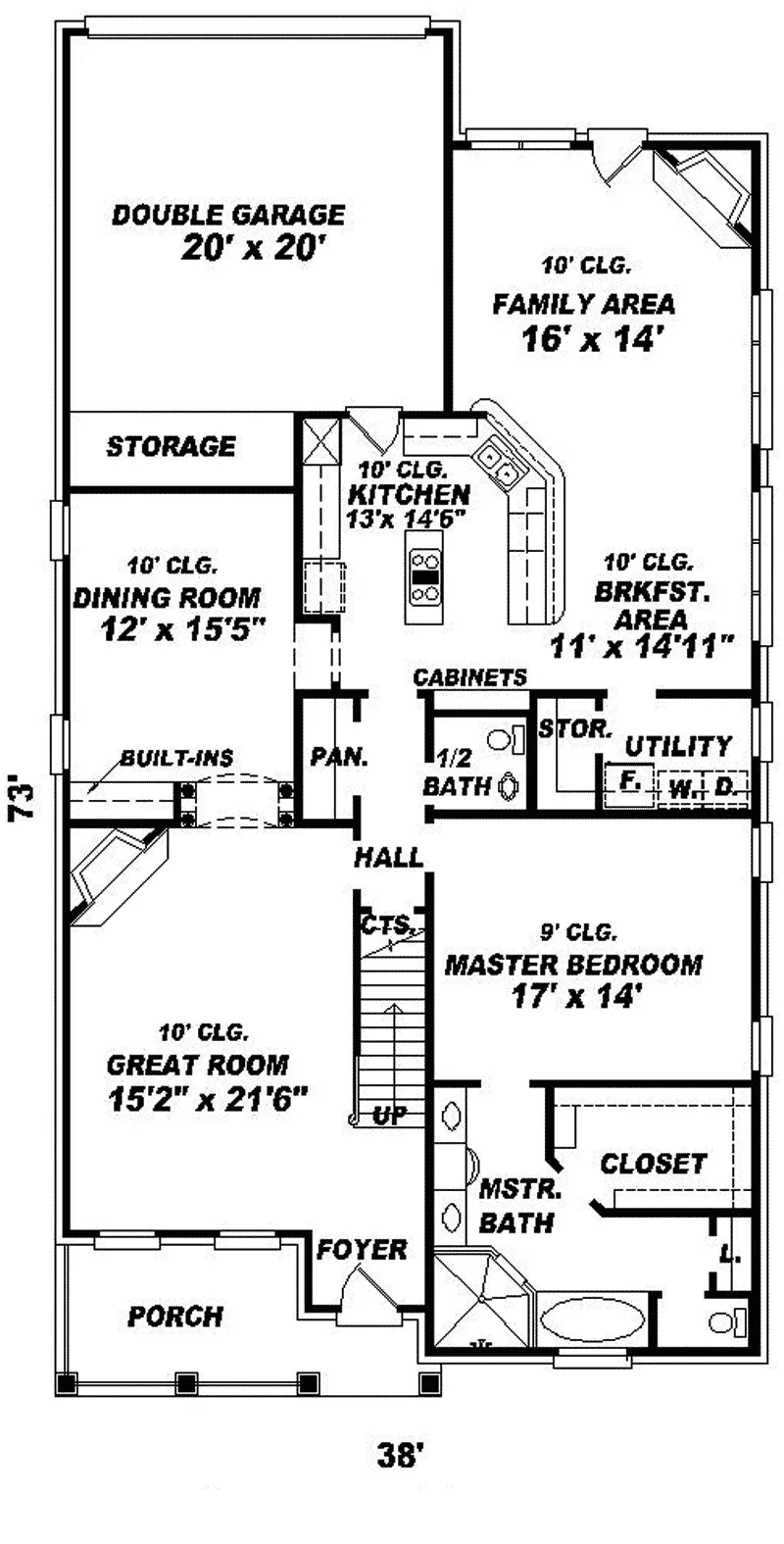 Southern House Plan First Floor - Chafford Southern Style Home 087D-0674 - Search House Plans and More