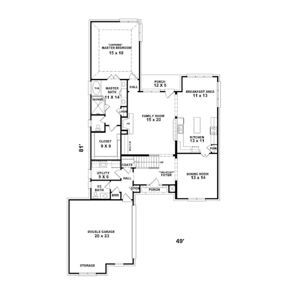 Luxury House Plan First Floor - Lavalette Traditional Home 087D-0677 - Shop House Plans and More