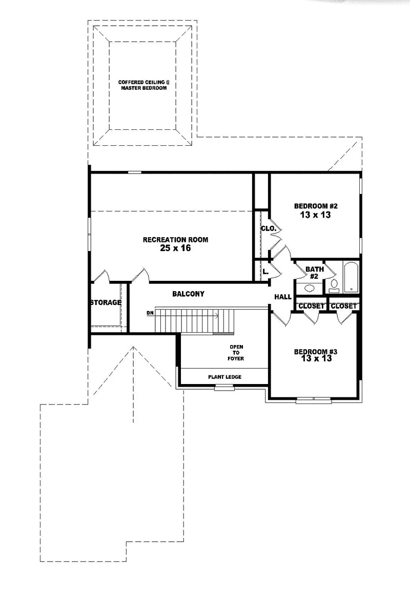 Southern House Plan Second Floor - Lavalette Traditional Home 087D-0677 - Shop House Plans and More