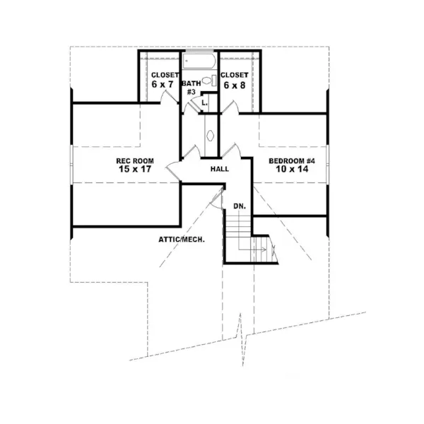 Shingle House Plan Second Floor - Bella Clare Arts And Crafts Home 087D-0683 - Search House Plans and More