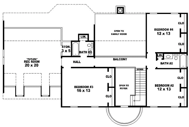 Southern House Plan Second Floor - Danielle Terrace Georgian Home 087D-0685 - Search House Plans and More