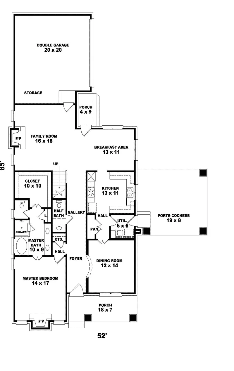 Country House Plan First Floor - Odegard Tudor Home 087D-0686 - Shop House Plans and More