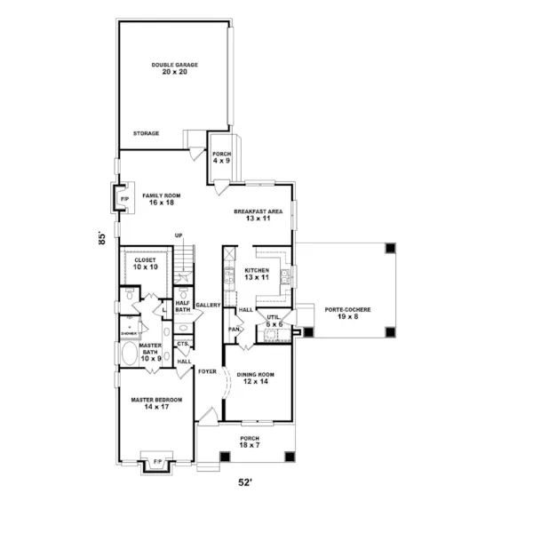 Craftsman House Plan First Floor - Odegard Tudor Home 087D-0686 - Shop House Plans and More