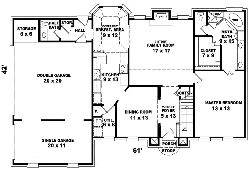 Colonial House Plan First Floor - High Hollow Colonial Home 087D-0688 - Search House Plans and More