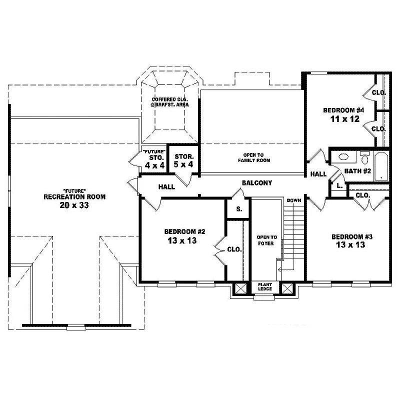 Colonial House Plan Second Floor - High Hollow Colonial Home 087D-0688 - Search House Plans and More