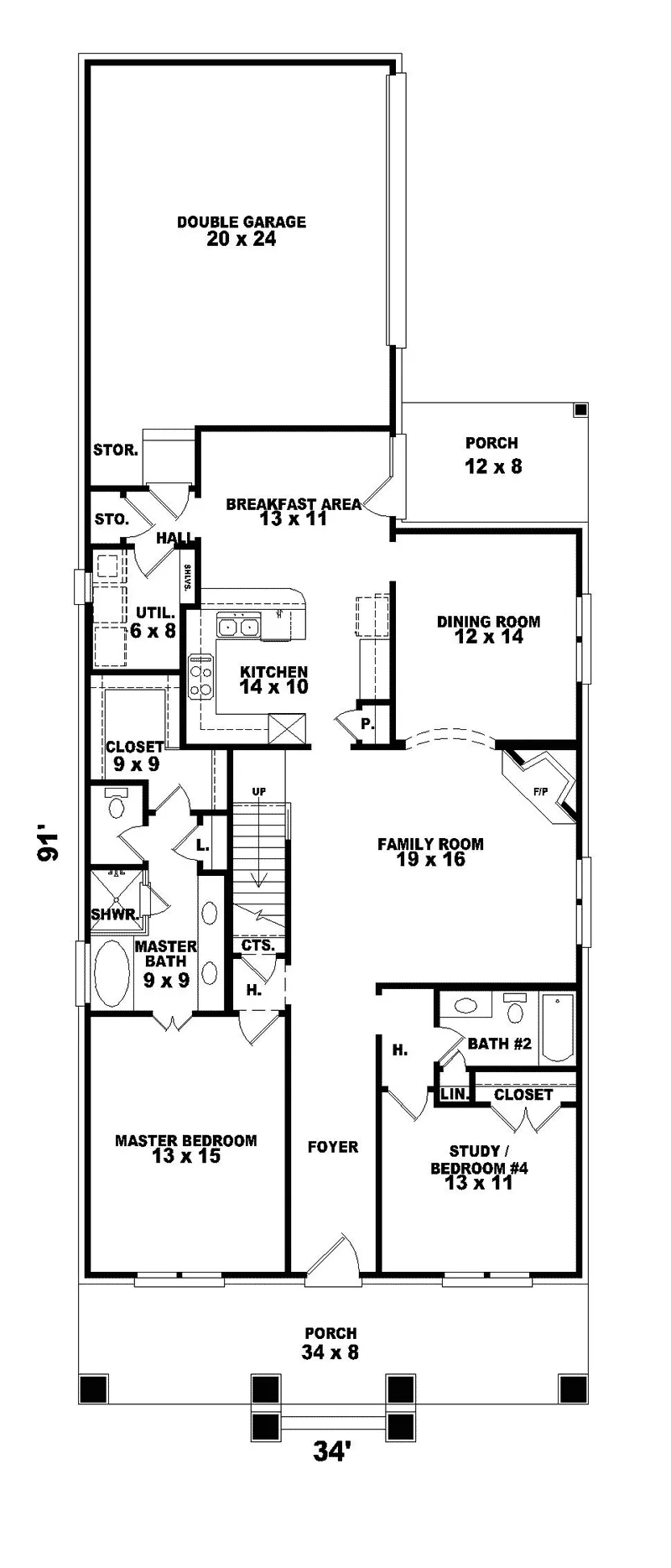 Craftsman House Plan First Floor - Kilgore Park Prairie Style Home 087D-0689 - Search House Plans and More