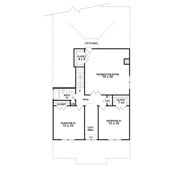 Lake House Plan Second Floor - Kilgore Park Prairie Style Home 087D-0689 - Search House Plans and More