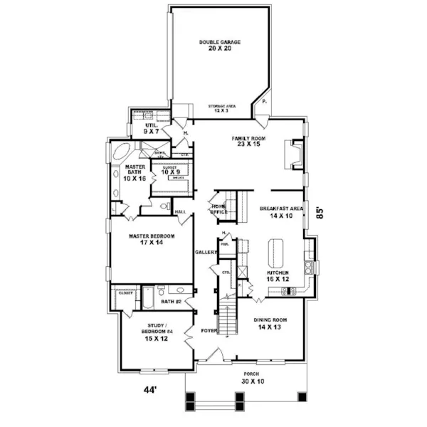 Country House Plan First Floor - Melody Lake Shingle Style Home 087D-0693 - Shop House Plans and More