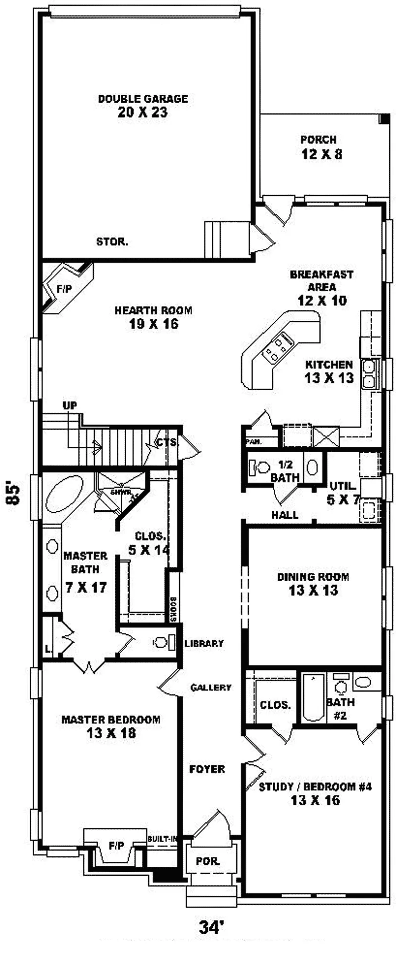 English Cottage House Plan First Floor - Apollo Hill Tudor Cottage Home 087D-0699 - Search House Plans and More