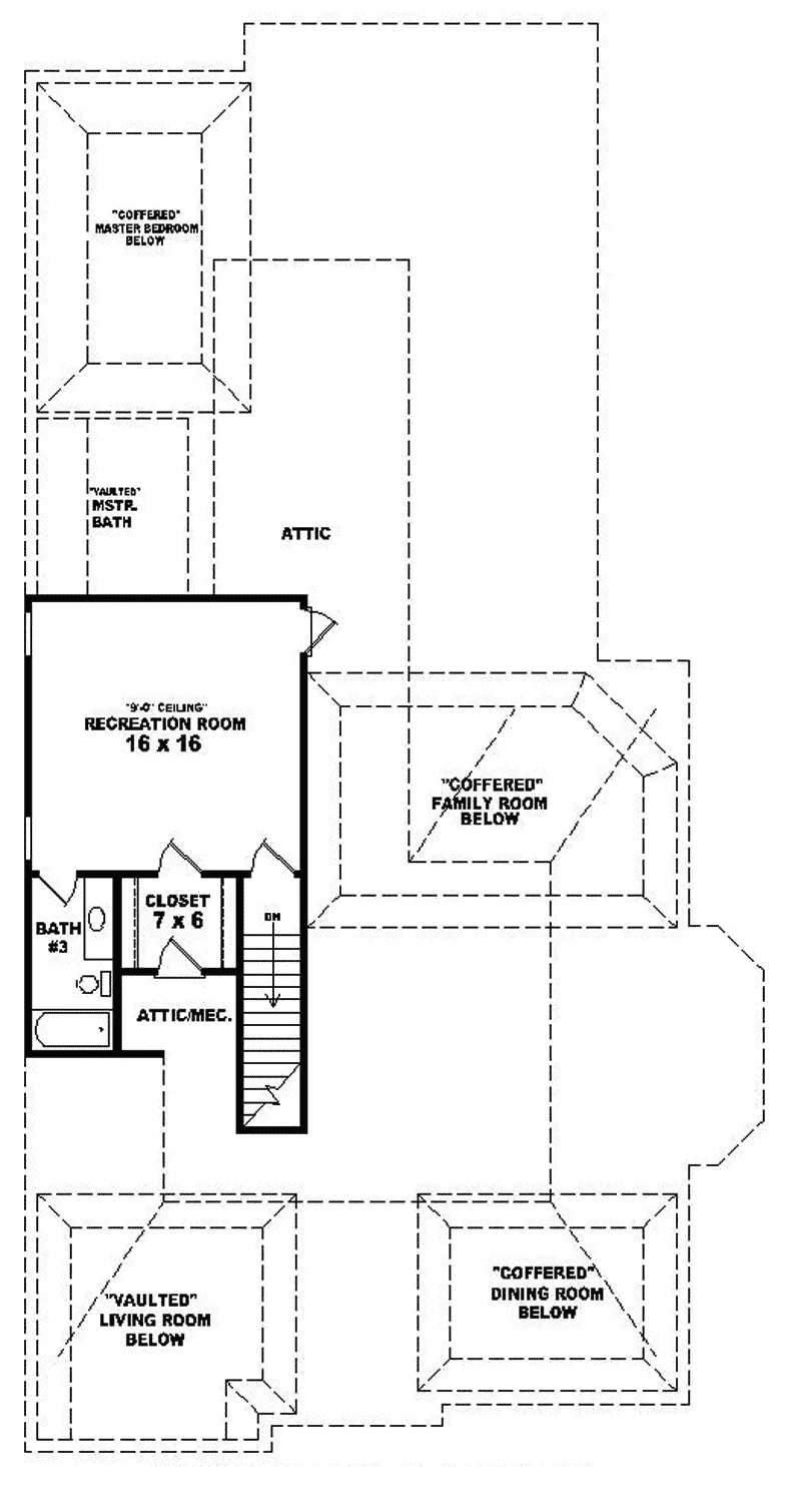 Traditional House Plan Second Floor - Ashton Traditional Southern Home 087D-0703 - Search House Plans and More