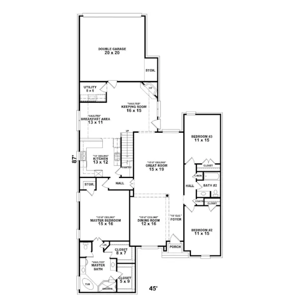 Country House Plan First Floor - Huffington Luxury Home 087D-0706 - Search House Plans and More