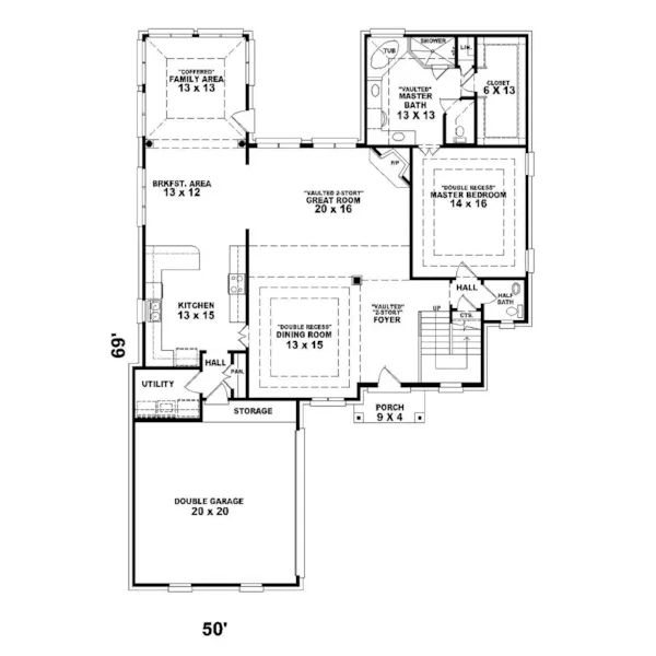 Luxury House Plan First Floor - Mautenne Southern Country Home 087D-0718 - Shop House Plans and More