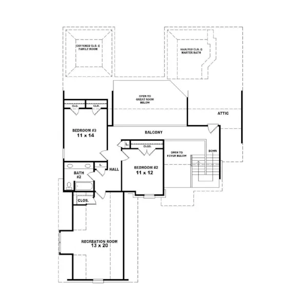 Luxury House Plan Second Floor - Mautenne Southern Country Home 087D-0718 - Shop House Plans and More