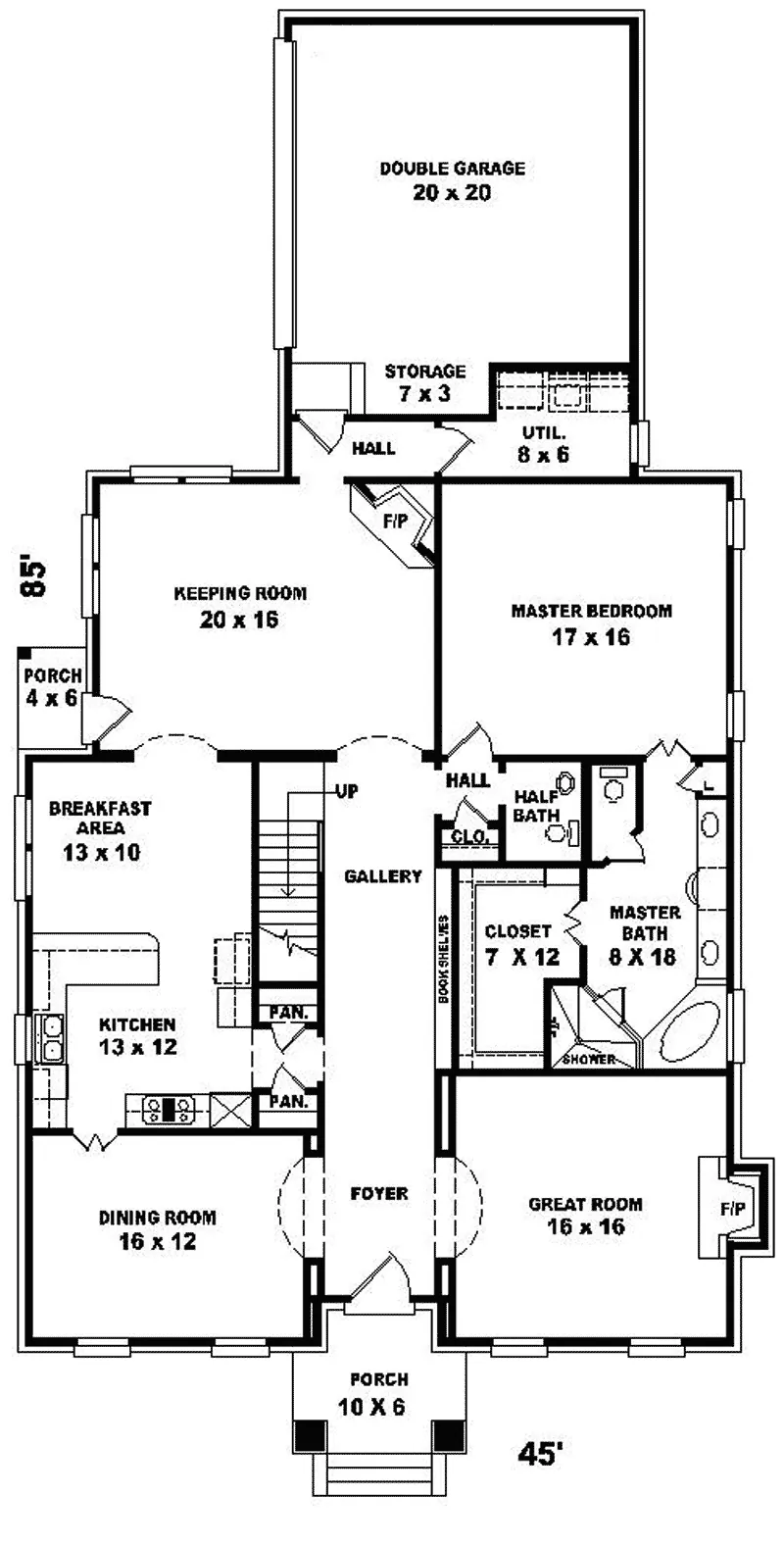Country House Plan First Floor - Belleview Arts And Crafts Home 087D-0721 - Search House Plans and More