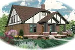 Tudor Narrow Lot Home Features English Cottage Design