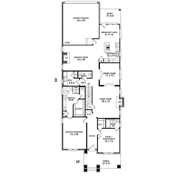 Craftsman House Plan First Floor - Lorient Bay Luxury Coastal Home 087D-0723 - Shop House Plans and More