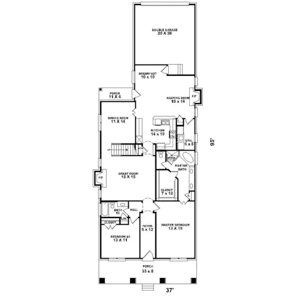 English Cottage House Plan First Floor - Trafford Tudor Style Home 087D-0734 - Shop House Plans and More