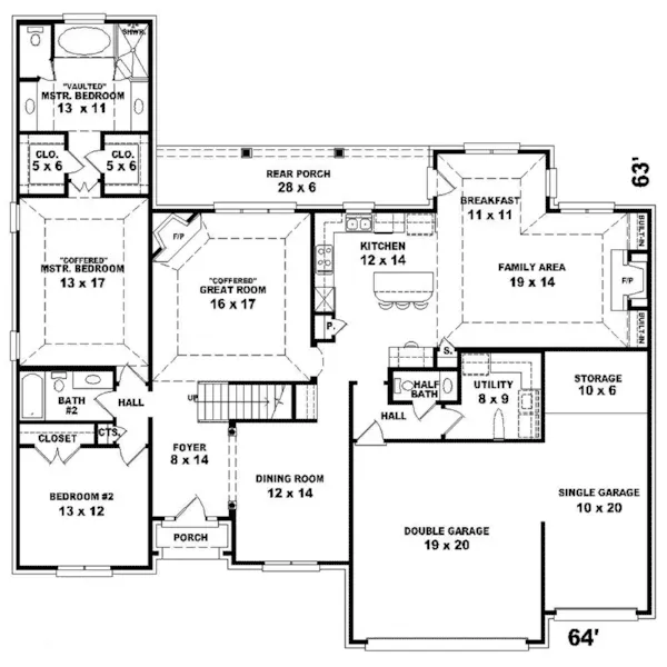 Country House Plan First Floor - Cydonia Traditional Home 087D-0742 - Search House Plans and More