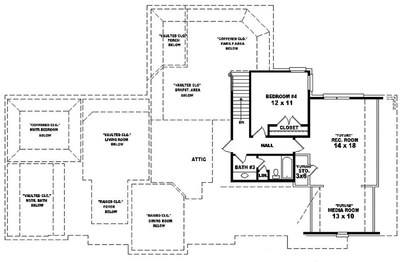 Country House Plan Second Floor - Huntley Heights Ranch Home 087D-0748 - Search House Plans and More