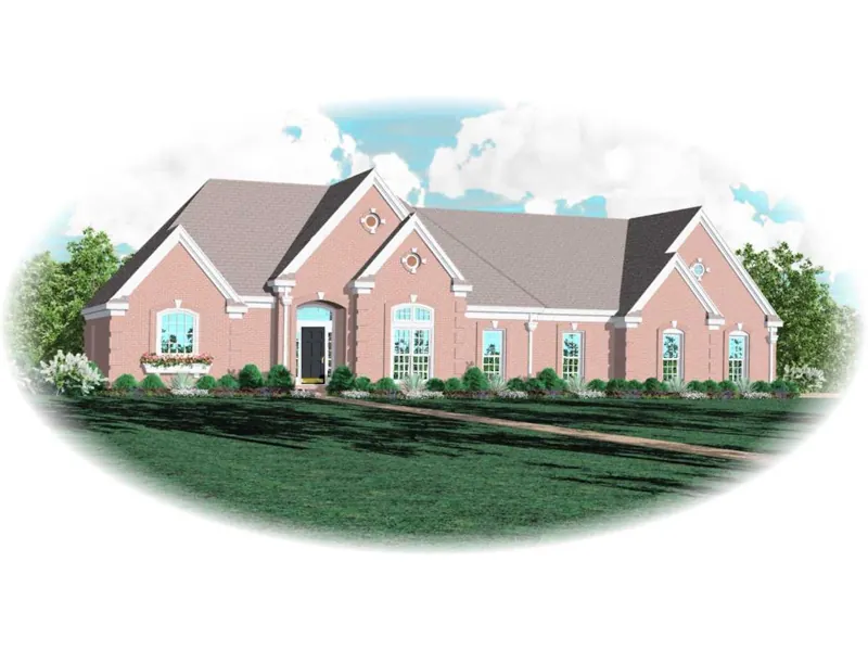 Country House Plan Front of Home - Huntley Heights Ranch Home 087D-0748 - Search House Plans and More