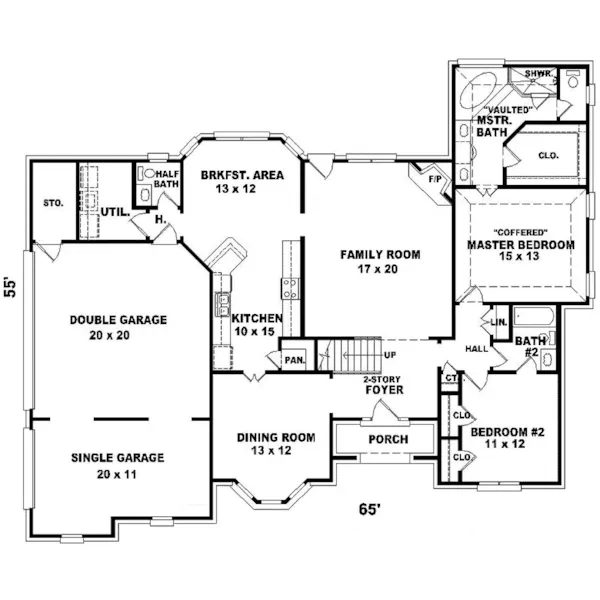 European House Plan First Floor - Elmham Traditional Home 087D-0753 - Search House Plans and More