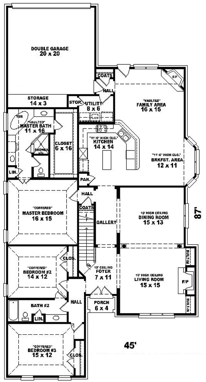 Country House Plan First Floor - Harper Luxury Home 087D-0756 - Search House Plans and More