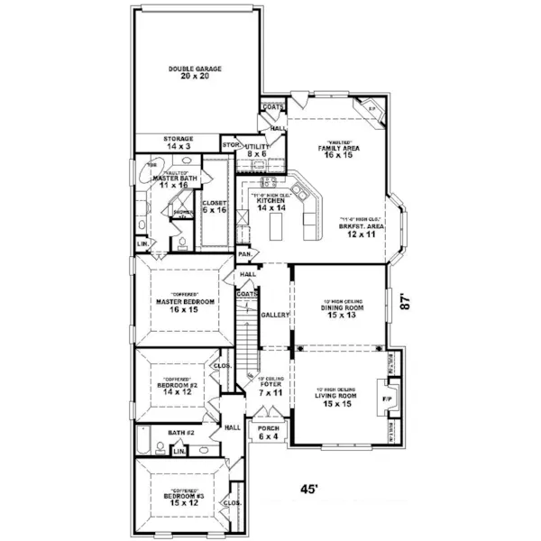 Country House Plan First Floor - Harper Luxury Home 087D-0756 - Search House Plans and More