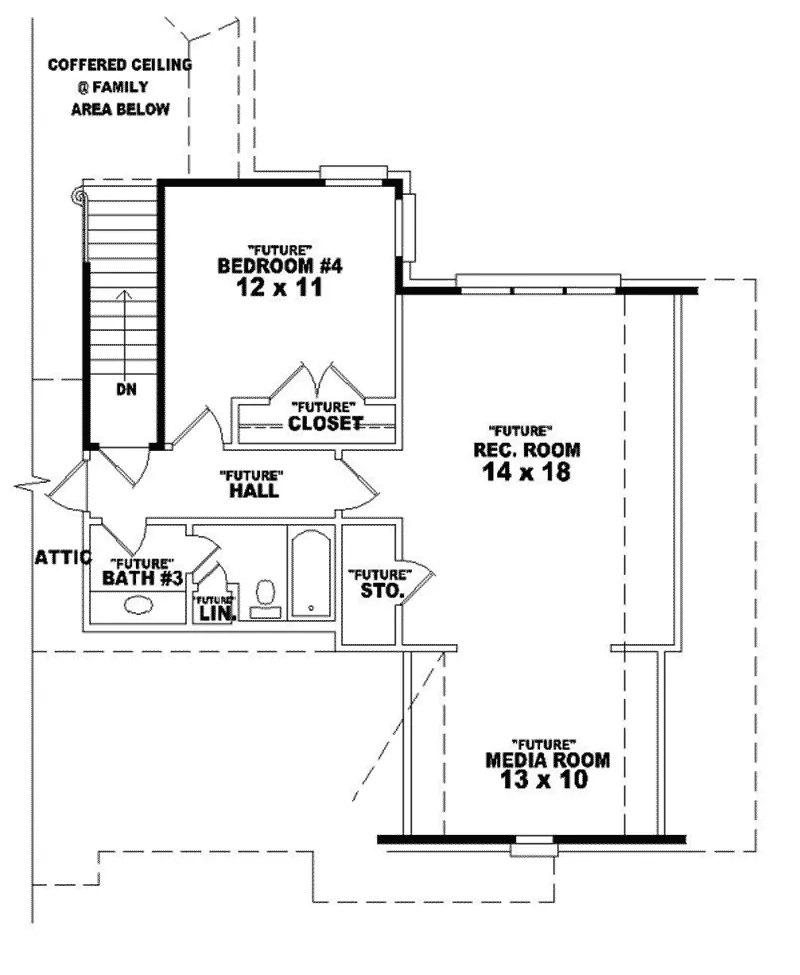 Southern House Plan Second Floor - Salena Brick Ranch Home 087D-0757 - Shop House Plans and More