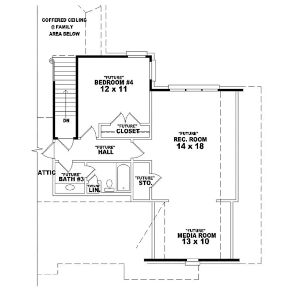 Traditional House Plan Second Floor - Salena Brick Ranch Home 087D-0757 - Shop House Plans and More