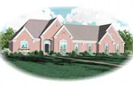 European House Plan Front of Home - Salena Brick Ranch Home 087D-0757 - Shop House Plans and More