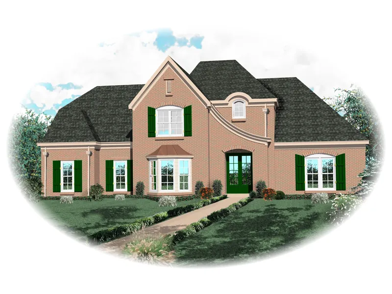 Traditional House Plan Front of Home - Parma Mill European Home 087D-0761 - Shop House Plans and More