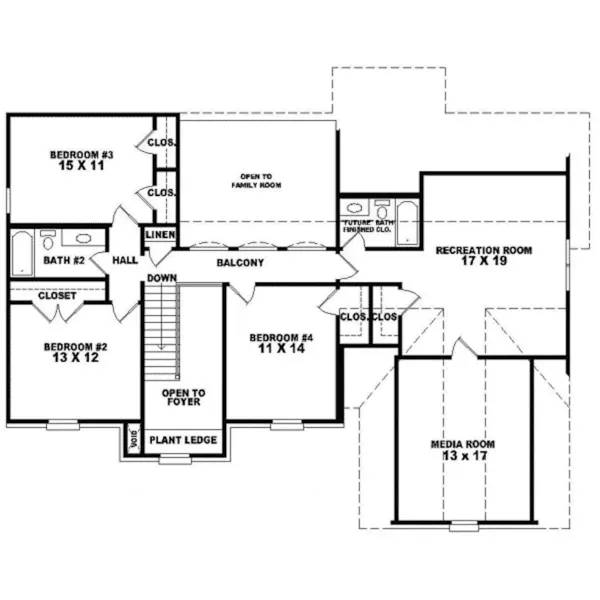 Colonial House Plan Second Floor - Georgian Trail Colonial Home 087D-0763 - Search House Plans and More