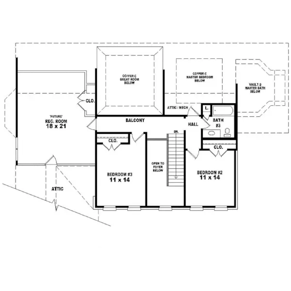 European House Plan Second Floor - Middlehill Georgian Home 087D-0764 - Shop House Plans and More