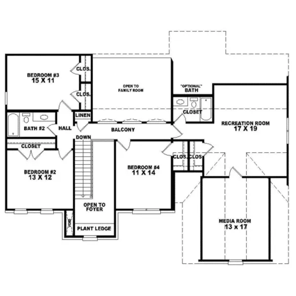 Colonial House Plan Second Floor - Blanchard Traditional Home 087D-0766 - Search House Plans and More