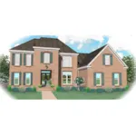 Colonial House Plan Front of Home - Blanchard Traditional Home 087D-0766 - Search House Plans and More