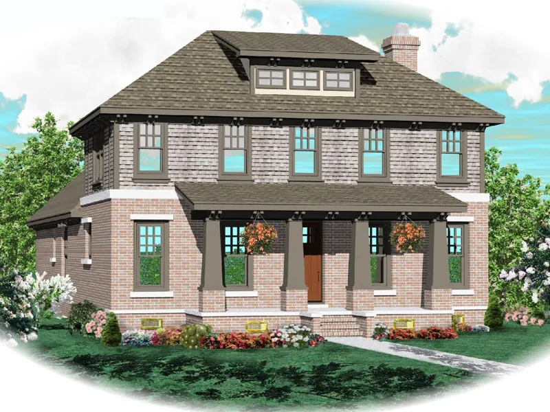 Craftsman House Plan Front of Home - Yielden Prairie Craftsman Home 087D-0767 - Shop House Plans and More