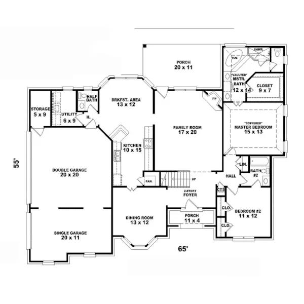 European House Plan First Floor - Holloway Creek Traditional Home 087D-0769 - Search House Plans and More