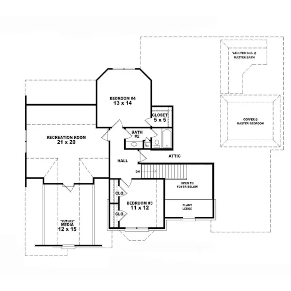 European House Plan Second Floor - Holloway Creek Traditional Home 087D-0769 - Search House Plans and More