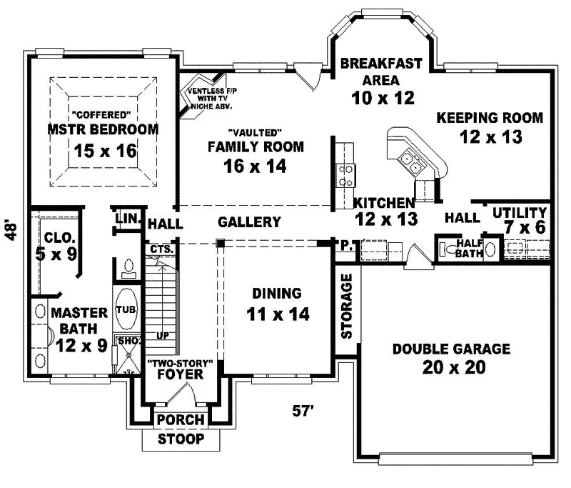 European House Plan First Floor - Warson Place Georgian Home 087D-0776 - Shop House Plans and More