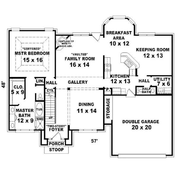 European House Plan First Floor - Warson Place Georgian Home 087D-0776 - Shop House Plans and More