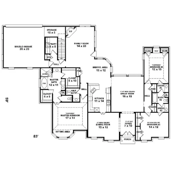 European House Plan First Floor - 087D-0778 - Shop House Plans and More